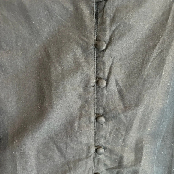 MUSTARD 5 Sz XL (estimated) Tunic Braided Neck Buttoned 3/4 Sleeves Floral Flowy - Picture 3 of 9